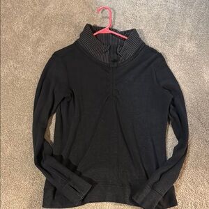 Black Sweater with Ribbed Collar